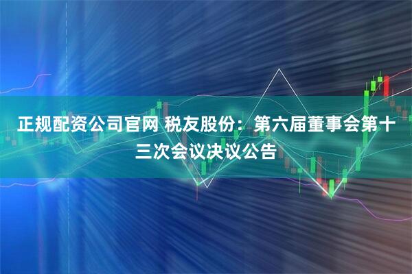 正规配资公司官网 税友股份：第六届董事会第十三次会议决议公告
